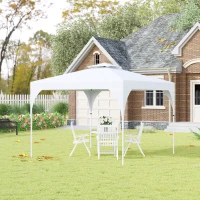 10' x 10' Easy Pop-Up Canopy Party Tent  Canopy Shelter with 2-tier Roof - White(m-10)