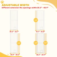 PawHut 67" Extra Tall Pet Gate, 30"-41" Dog Gate with Cat Door, 1.4" Narrow Gap, 2.8" and 5.5" Extension, for Doorway, Hallway(m-7)