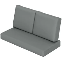 Outsunny 2 Seater 5" Thick Outdoor Seat Cushions with 7" Backrest, Loveseat Outdoor Furniture Cushions, Fade-Resistant Replacement Patio Cushions for Indoor Outdoor, Light Grey(m-2)