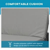 Outsunny Wicker Outdoor Lounge Chair, Patio Lounge Chair with 5-Level Adjustable Backrest & Cushion for Poolside, Mixed Grey(m-5)