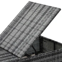 Outsunny Wicker Outdoor Lounge Chair, Patio Lounge Chair with 5-Level Adjustable Backrest & Cushion for Poolside, Mixed Grey(m-9)