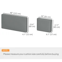 Outsunny 2 Seater 5" Thick Outdoor Seat Cushions with 7" Backrest, Loveseat Outdoor Furniture Cushions, Fade-Resistant Replacement Patio Cushions for Indoor Outdoor, Light Grey(m-3)