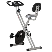 Soozier Foldable Upright Training Exercise Bike Indoor Stationary X Bike with 8 Levels of Magnetic Resistance for Aerobic Exercise, Gray(m-13)