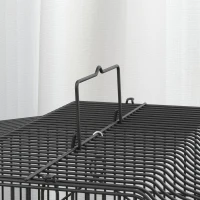 PawHut 23" Bird Cage, Finches Canaries, Parrot Cage with Doors Perches, 2 Feeder Pet Supplies, Black(m-10)