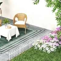 Outsunny Metal Decorative Garden Fence, 9.2' x 17.25" 5 Steel Panels, Decorative Border for Landscape, Flower Bed, Animals, White(m-8)