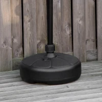 Outsunny Patio Umbrella Base, Round Umbrella Stand, Water or Sand Filled, Garden Umbrella Holder for 1.26", 1.5" Poles, Black(m-1)