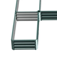 Outsunny Steel Raised Garden Bed, Set of 5 Large Box Planters for Outdoor Plants Vegetables Flowers Herbs, 8x8x1ft, Green(m-11)