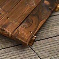 Outsunny 7.5' Fir Wood Garden Bridge Arc Walkway with Side Railings, Perfect for Backyards, Gardens, & Streams, Carbonized(m-11)