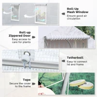 Outsunny 20' x 10' x 7' Tunnel Greenhouse Large Walk-In Warm House, Roll Up Door(m-6)