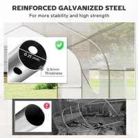 Outsunny 20' x 10' x 7' Tunnel Greenhouse Large Walk-In Warm House, Roll Up Door(m-7)