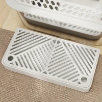 PawHut Stainless Steel Cat Litter Box High Sided with Metal Scoop & Holder, Non-Sticky, Easy to Clean, Anti-Urine Leakage(m-10)