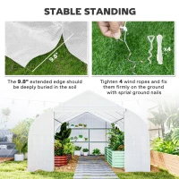 Outsunny 20' x 10' x 7' Tunnel Greenhouse Large Walk-In Warm House, Roll Up Door(m-5)