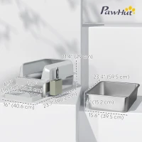 PawHut Stainless Steel Cat Litter Box High Sided with Metal Scoop & Holder, Non-Sticky, Easy to Clean, Anti-Urine Leakage(m-3)