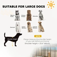 PawHut 39" Dog Playpen Indoor Outdoor, Portable Foldable 8 Panels Pet Playpen with Door & Strap for Large Dogs(m-7)