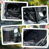 PawHut 3 in 1 Pet Jogging Stroller for Small Dogs and Cats with Detachable Carrier, Storage Basket, Gray(m-7)