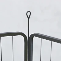 PawHut 39" Dog Playpen Indoor Outdoor, Portable Foldable 8 Panels Pet Playpen with Door & Strap for Large Dogs(m-10)