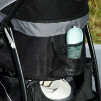 PawHut 3 in 1 Pet Jogging Stroller for Small Dogs and Cats with Detachable Carrier, Storage Basket, Gray(m-9)