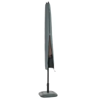 Outsunny Parasol Cover, Patio Cantilever Cover, Banana Umbrella Cover with Zipper, Grey(m-11)