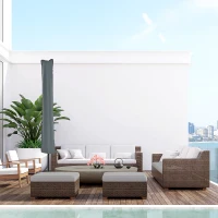 Outsunny Parasol Cover, Patio Cantilever Cover, Banana Umbrella Cover with Zipper, Grey(m-8)