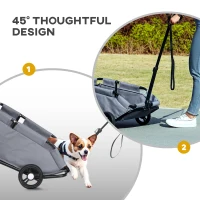 PawHut 4 Wheels Folding Lightweight Pet Stroller with Universal Handle Rod, Storage Bag, Washable Cushion for Miniature Dogs(m-6)