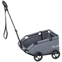PawHut 4 Wheels Folding Lightweight Pet Stroller with Universal Handle Rod, Storage Bag, Washable Cushion for Miniature Dogs(m-2)