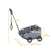 PawHut 4 Wheels Folding Lightweight Pet Stroller with Universal Handle Rod, Storage Bag, Washable Cushion for Miniature Dogs(m-3)