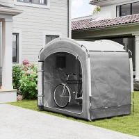 Outsunny Bike Storage Shed Tent, Portable and Waterproof with 210D Oxford Fabric and Carry Bag for 3-4 Bicycles, Dark Gray(m-2)