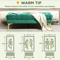 HOMCOM End of Bed Bench, Upholstered Bench, Entryway Shoe Bench with Button Tufted for Living Room, Bedroom, Dark Green(m-7)