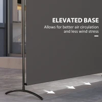 Outsunny Single Panel Room Divider, UV30+ Privacy Screen, Indoor Outdoor Privacy Panel with Stable Base, Dark Grey(m-6)