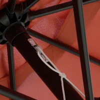 Outsunny 8.5 ft Outdoor Market Table Umbrella, Round Patio Umbrella with Tilt and Crank for Garden, Backyard, Deck, Wine Red(m-10)