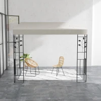 Outsunny 10' x 10' Outdoor Pergola Canopy, Metal Patio Canopy with Drainage Holes for Backyard, Garden, Cream White(m-7)