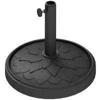 Outsunny Round Patio Umbrella Base, 26 lbs Resin Umbrella Stand Base, Heavy Duty Patio Umbrella Holder for 1.3"/1.5"/1.9" Umbrella Poles for Outdoor, Lawn, Poolside, Black(m-1)