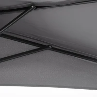 Outsunny 9.8ft Half Umbrella Semi Round Patio Parasol with Crank Handle, Top Vent for Garden, Balcony- NO BASE INCLUDED, Grey(m-10)