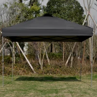 Outsunny 10' x 10' Pop Up Canopy Tent with Airy Top Vents and Wheeled Carry Bag for Outdoor, Garden, Patio, Black(m-1)