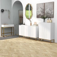 HOMCOM Sideboard Storage Cabinet with Adjustable Shelves, Soft-Close Doors, Kitchen Buffet Cabinet for Dining Room, White(m-1)