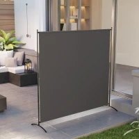 Outsunny Single Panel Room Divider, UV30+ Privacy Screen, Indoor Outdoor Privacy Panel with Stable Base, Dark Grey(m-9)