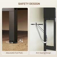 HOMCOM Baker's Rack with Power Outlet and Storage Shelves, Microwave Stand with Louvred Door Cabinets, Black(m-6)