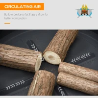 Outsunny 31" Outdoor Fire pit, 2-in-1 Wood Burning Fire Pit Brazier with Lid, BBQ Grill, Poker for Backyard, Camping, Black(m-7)