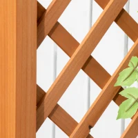 Outsunny Raised Garden Bed with Arch Trellis, Freestanding Outdoor Planter Box for Vine Climbing Plant Flower Herb, Brown(m-9)