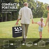 Outsunny Reversible Outdoor Rug, Waterproof Plastic Straw with Carry Bag, 6' x 9', Black & White Geometric Wall(m-4)