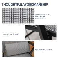 Outsunny Zero Gravity Chair, Folding Recliner, Patio Lounger with 9 Level Adjustable Backrest, Lumbar Pillow for Outdoor, Patio, Deck, Poolside, Grey(m-6)