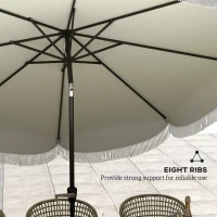 Outsunny 9FT Patio Umbrella, UPF 30+ Outdoor Market Umbrella with Crank, 8 Ribs, Push Button Tilt, Vented Patio Table Umbrella for Deck Backyard Lawn, Light Gray(m-7)