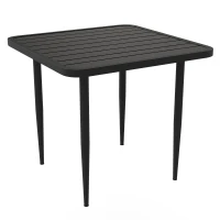 Outsunny 31.5" Patio Dining Table for 4, Metal Square Outdoor Table for Garden, Lawn, Backyard, Black(m-2)