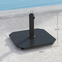 Outsunny Square Patio Umbrella Base, 41 lbs Metal Umbrella Stand Base with Adjustable Foot Pads, Heavy Duty Patio Umbrella Holder for 1.3"/1.5"/1.9" Umbrella Poles for Outdoor, Lawn, Poolside, Black(m-3)