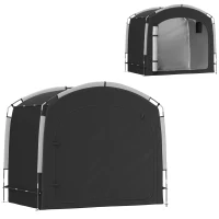 Outsunny Bike Storage Shed Tent, Portable and Waterproof with 210D Oxford Fabric and Carry Bag for 3-4 Bicycles, Black(m-1)