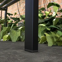 Outsunny 49" Metal Outdoor Bench Patio Bench with Curved Arms and Slatted Seat for Patio, Backyard, Lawn(m-9)