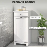 HOMCOM Laundry Hamper Cabinet, Laundry Cabinet with Tilt Out Laundry Basket and Drawer, White(m-7)
