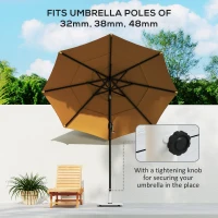 Outsunny Square Patio Umbrella Base, 41 lbs Metal Umbrella Stand Base with Adjustable Foot Pads, Heavy Duty Patio Umbrella Holder for 1.3"/1.5"/1.9" Umbrella Poles for Outdoor, Lawn, Poolside, White(m-4)
