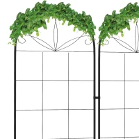 Outsunny 2 Pcs Garden Trellis for Climbing Plants, Outdoor Metal Trellis Plant Support Trellises for Patio, Lawn, Backyard(m-7)