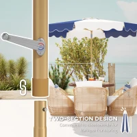 Outsunny 9FT Patio Umbrella with 8 Ribs, Crank & Tilt, UPF 50+ for Garden, Deck, Poolside, Mixed Colour(m-9)